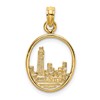 14K Chicago Skyline In Circle Frame Charm