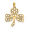14K Filigree 3-Leaf Clover Charm