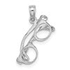 14K White Gold 3-D Glasses with Moveable Sides Charm