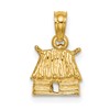 14K 3-D Bungalow Island Hut Charm