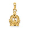 14K 3-D Polished Crown Charm