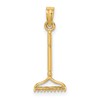 14K 3-D Landscape Rake Garden Tool Charm