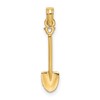 14K 3-D Polished Shovel Garden Tool Charm