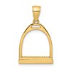 14K 3-D Polished Large Horse Stirrup Charm