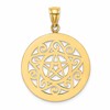 14K Tribal Star In Round Frame Charm