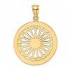 14K Retro Daisy In Round Frame Charm