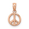 14K Rose Gold 3-D Peace Symbol Charm