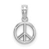 14K White Gold 3-D Peace Symbol Charm