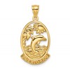 14K PUERTO RICO with Dolphin Sunset Scene Charm