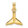 14K Polished Small Whale Tail Charm