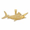 14K Large 2-D Textured Marlin Fish Charm