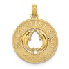 14K MARCO ISLAND Circle with Dolphins Charm