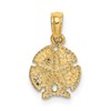 14K Starfish on Sand Dollar Pendant