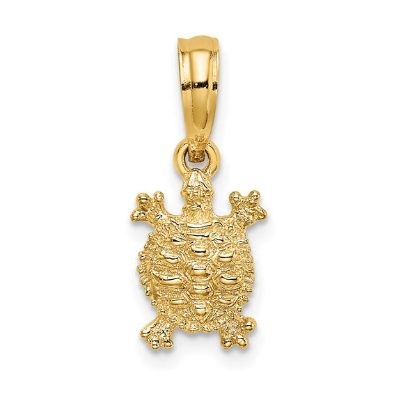 14K Gold Mini Land Turtle Charm
