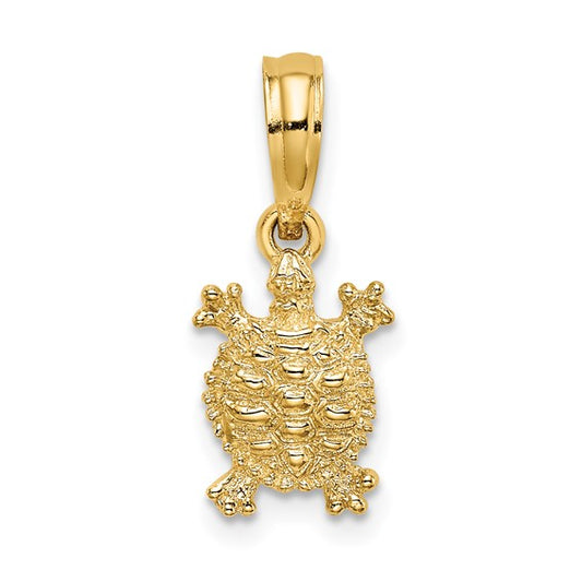 14K Gold Mini Land Turtle Charm