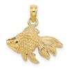 14K 2-D  Textured Goldfish Charm