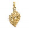 14K Textured Conch Shell Charm