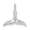 14K White Gold Small 3-D Polished Whale Tail Chain Slide