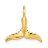 14K Small 3-D Polished Whale Tail Chain Slide