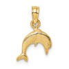 14K Textured Mini Dolphin Jumping Charm