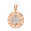 14K Rose and White Gold Medium Nautical Compass Pendant