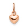 14K Rose Polished 3-D Puffed Heart Charm