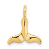 14K Polished Mini Whale Tail Charm