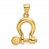 14K 3-D Large Shackle Link with Moveable Screw Charm
