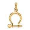 14K 3-D Small Shackle Link with Moveable Screw Charm