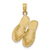 14K Polished Large MARCO ISLAND Double Flip-Flop Charm