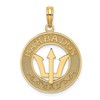 14K BARBADOS with Trident Spear Circle Charm
