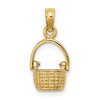 14K 3-D Moveable Handle Basket Charm