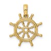 14K 3-D Ships Wheel Charm