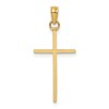 14K 3-D and Polished Stick Cross Charm