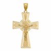 14K Cut-Out Crucifix with Center Circle Charm