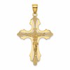 14K Textured Cut-Out Crucifix with Budded Tips Charm