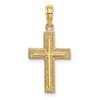 14K Cross with Textured Border Design Charm