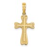 14K Cross with Textured Heart Edges Design Charm