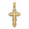14K Stick Cross with Lace Trim Charm