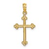 14K Cross with Budded Tip Edges Charm