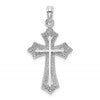 14K White Gold Beaded Cross Charm