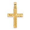 14K Diamond-cut Block Cross  Charm