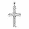 14K White Gold Cross with Starburst Center Charm