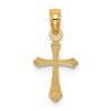 14K Textured Mini Cross Charm