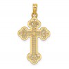 14K Lacey Center Budded Cross Charm