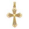 14K Cut-Out Stripes Cross with Heart Charm