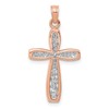 14K Rose Gold and White Rhodium Cross with Filigree Center Charm