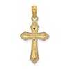 14K Diamond-cut Beaded Edge Cross Charm