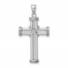 14k White Gold Polished -X- Center Cross Pendant