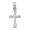 14K White Gold Polished Beveled Cross with Round Tips Charm